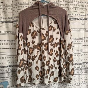 Leopard Print Peek a boo hoodie